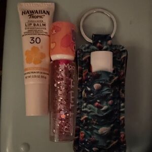 Multiples Lip Trio with Glitter Gloss and SPF Lip Balm - Pink, Orange, Blue